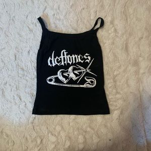 Safety pin deftones band tank